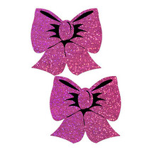 Pastease Bow: Hot Pink Glitter Bows Nipple Pasties - £15.94 GBP