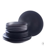 Stone + Lain Dinnerware Set Black 12-Piece Porto Semplice Serves 4 Matte - $124.99