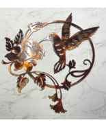 Floral Hummingbird Metal Wall Art Decor  19 1/2&quot; tall x 20&quot; wide - $954.87 MXN