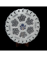 8&quot; White Marble Grill Round Plate Lapis Lazuli Inlay Floral Living Room ... - £219.18 GBP