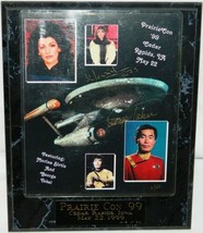 Star Trek Marina Sirtis & George Takei Autograph Photo Prairie Con 1999 Plaqued - $58.04