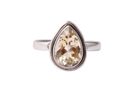 925 Sterling Silver Natural Citrine Gemstone Ring Wedding Party Gift For Women - £25.77 GBP