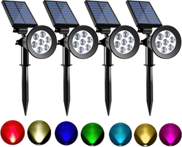 Sunklly Solar Spot Lights Outdoor Color Changing, 8 Lighting Modes 2-In-1 Solar  - £58.41 GBP