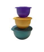Tupperware Impressions Jewel Lot Of 3 Bowls W Lids 3091B-1 3093B-2 3095B-4 - $55.26 CAD