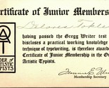 Vintage Gregg Typing Course Order of Artistic Typists Junior Membership ... - $8.87