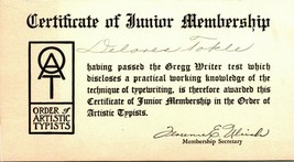 Vintage Gregg Typing Course Order of Artistic Typists Junior Membership ... - £6.98 GBP