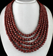 Natural Red Jasper Beads Round 5 Line 1478 Carats Semiprecious Gemstone Necklace - £148.32 GBP