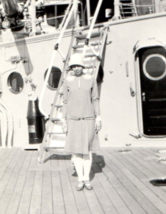 Girl Young Woman On Deck USS Oklahoma Photograph Pre WW2 Sister Writing on Back - £9.73 GBP