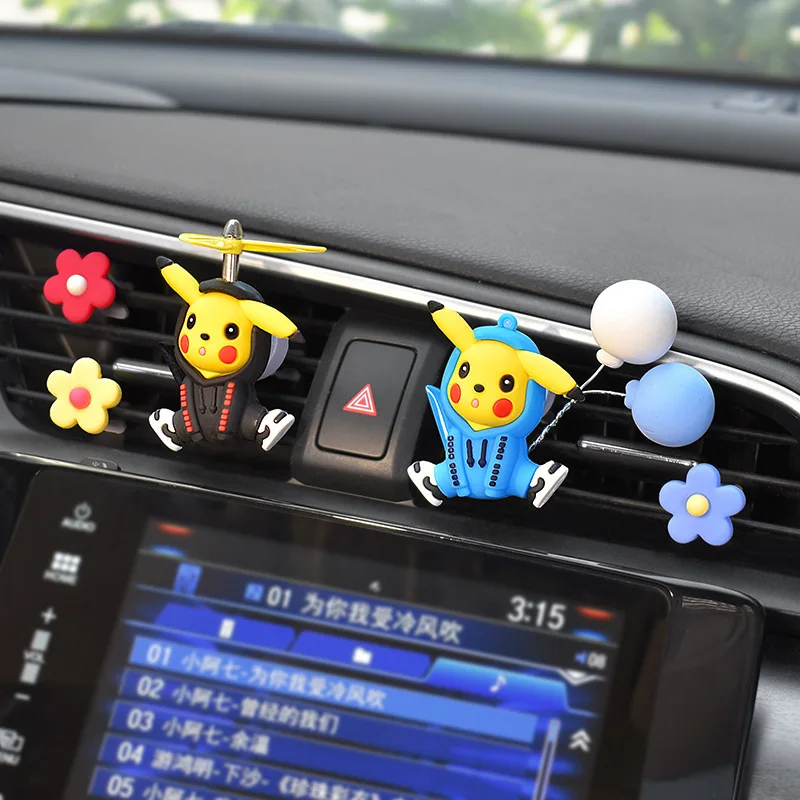 Pokemon Kawaii Fashion Cartoon Anime Figure Pikachu Car Air Conditioning Air - £10.03 GBP+