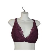 Lucky Brand Womens Medium Bralette Burgundy Lace Removable Padding Sexy ... - $14.68