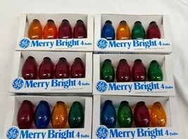 VTG GE Merry Bright Transparent Multiple color  Bulbs C9 6- 4pk - £23.31 GBP
