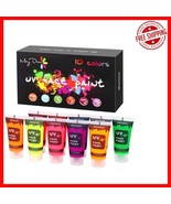 Vibrant 10 Colors UV Neon Face &amp; Body Paint Set - Glow for Parties &amp; Fes... - $482.63 MXN