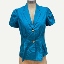 Worthington Women&#39;s Teal Short Sleeve Blazer Jacket Tahitian Tide Small NWT - £12.55 GBP