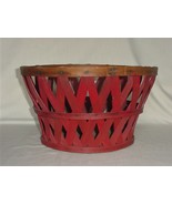 ANTIQUE SHAKER WOODEN PEACH BASKET OLD RED PAINT - £310.71 GBP