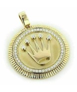 2 Ct Runde Simulierte Diamant Herren Königskrone Anhänger 14K Gelb Vergo... - €73,95 EUR