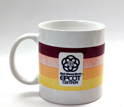Walt Disney World Epcot Center Ceramic Coffee Mug Rainbow Stripe Japan VTG - £7.80 GBP