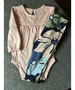 Carter’s Infant Baby Light Pink One Piece &amp; Floral Leggings Outfit Set S... - $17.62 CAD