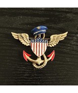 USA Vintage Military Brass Pin Patriot Nautical Enamel America Flag Wing... - $169.25 CAD