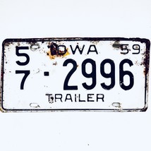 1959 United States Iowa Linn County Trailer License Plate 57-2996 - $10.88