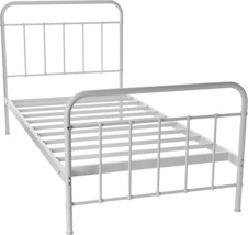 Zinus Florence Full Panel Metal Platform Bed Frame, White,, Simple Assembly. - £98.94 GBP