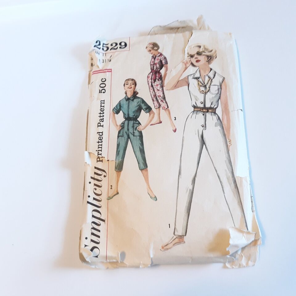 Simplicity 2529 Jr Misses Coveralls Two Lengths Size 11 Bust 31.5 Pattern Cut - $13.86