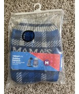 NWT Vibrant Life Holiday Blue “MAMA’S BOY&quot; Plaid Sweater Size Medium M - $195.44 MXN