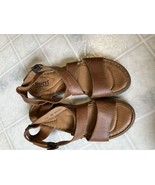 Born Open Toe Sandal BR0039841 Strappy Medium Brown Leather Flat Heel US... - £29.70 GBP