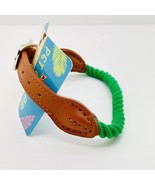 Pet Collar Adjustable Buckle Medium Size 12” To 14” Green And Tan - £3.88 GBP