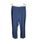 Universal Standard Pants Small 14 16 Blue Iris Linen Pull On Easy Straig... - £39.21 GBP
