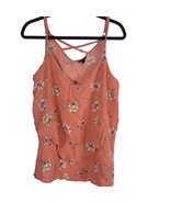 Torrid Tiered Tank Top 2x Womens Plus Size Peach Floral Print V Neck Sle... - £12.42 GBP