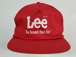 Vintage LEE Jeans The Brand That Fits red trucker hat adult size good co... - £18.63 GBP