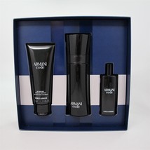 ARMANI CODE by Giorgio Armani 3 Pcs Set: 2.5 &amp; 0.5 oz EDT Spray &amp; 2.5 oz S/G NIB - £74.29 GBP