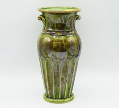 USA Pottery Vase Green Drip #503 - £35.60 GBP