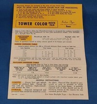 Vintage Tower Color Film Istruzioni - £27.92 GBP