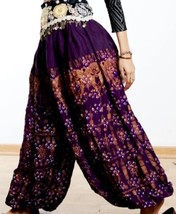 DEEP PURPLE  BATIK PRINT ATS REN FAIRE GYPSY PANTALOONS  - $89.09