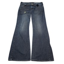 Guess Pants Womens 31 Blue Mid Rise Pocket Button Zip Flared Denim Jeans - $28.59