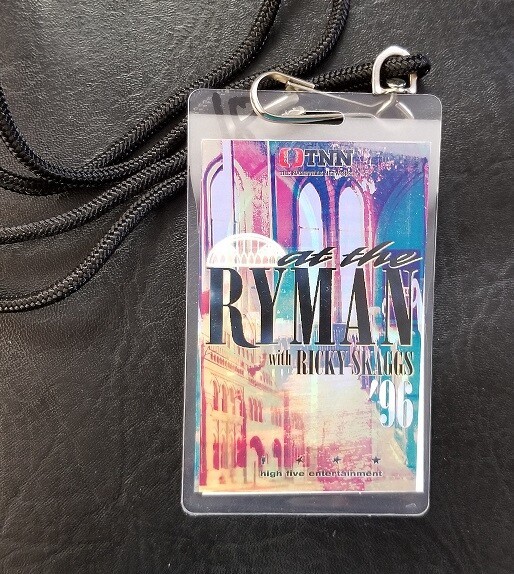 RICKY SKAGGS - AT THE RYMAN 1996 CONCERT TV SPECIAL - BACKSTAGE LAMINATE... - $20.00