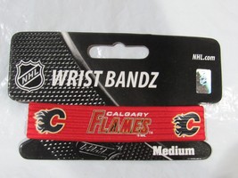 NHL Calgary Flames Wrist Band Bandz Officially Licensed Size Medium by S... - £13.29 GBP