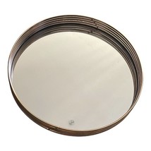 The Duel 11" Round Gold Rim Mirror Tray Decorative Table Vanity Centerpiece image 6