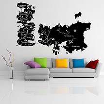 ( 71&#39;&#39; x 50&#39;&#39; ) Vinyl Wall Decal World Map Game of Thrones with Castles ... - £69.39 GBP