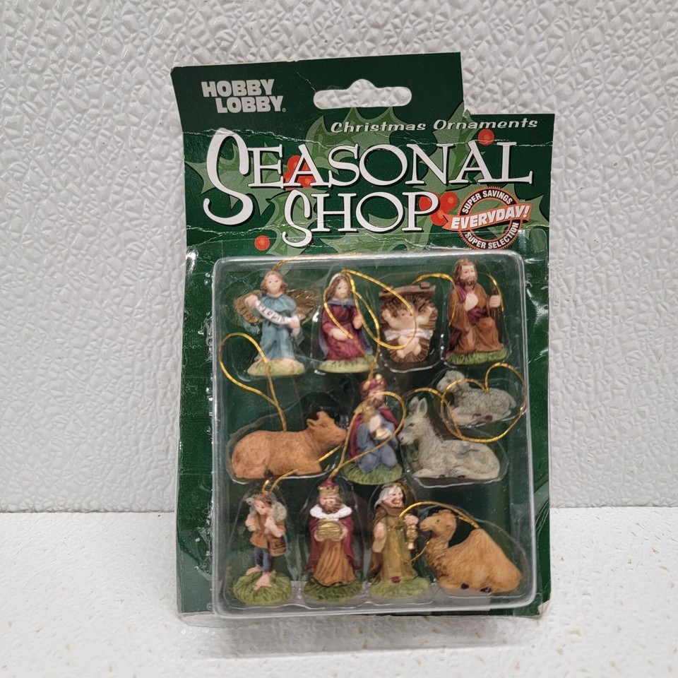 Hobby Lobby Seasonal Shop Miniature Christmas Ornaments Nativity - $12.77