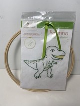Penguin &amp; Fish Embroidery Kit Dinosaur Beginner Hoop Included Wall Art Kit - $11.40