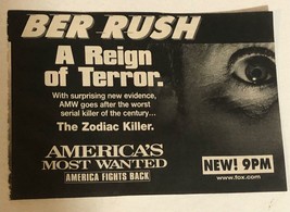 America&#39;s Most Wanted Vintage Tv Guide Print Ad Zodiac Killer TPA22 - £4.43 GBP