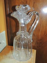 Cut Glass Carafe Decanter heavy cut crystal? stopper unknown panel poss ... - $40.49