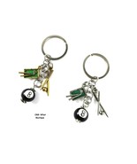 NEW Pool Billiards Table Cue Sticks Charms Key Chain, Handbag Clip, Car ... - $19.00+