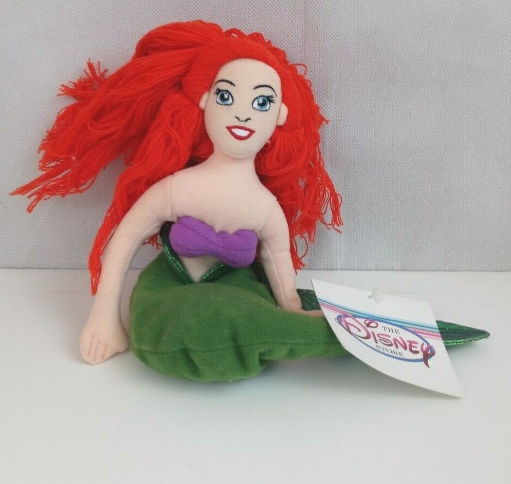 Primary image for Vtg Disney Store Exclusive The Little Mermaid Ariel 7" Bean Bag Plush