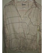 Merona Women&#39;s Button Down, White w/Multicolor Plaid, Size XL - $12.97 CAD