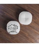 Round Tufted Floor Pillow, Custom &quot;Stay Wild&quot; Design, Cozy and Stylish - £74.28 GBP+