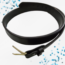 MTR Custom Leather Dress Belt Black Size 44 Leather Pre-Owned image 2