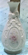 Vintage &#39;Cameo Ribbon Vase&#39; by Royal Heritage Collection Ivory Porcelain - $12.95